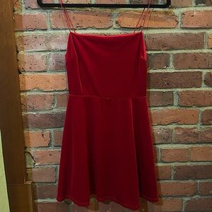 Urban Outfitters Red Velvet Swing Dress